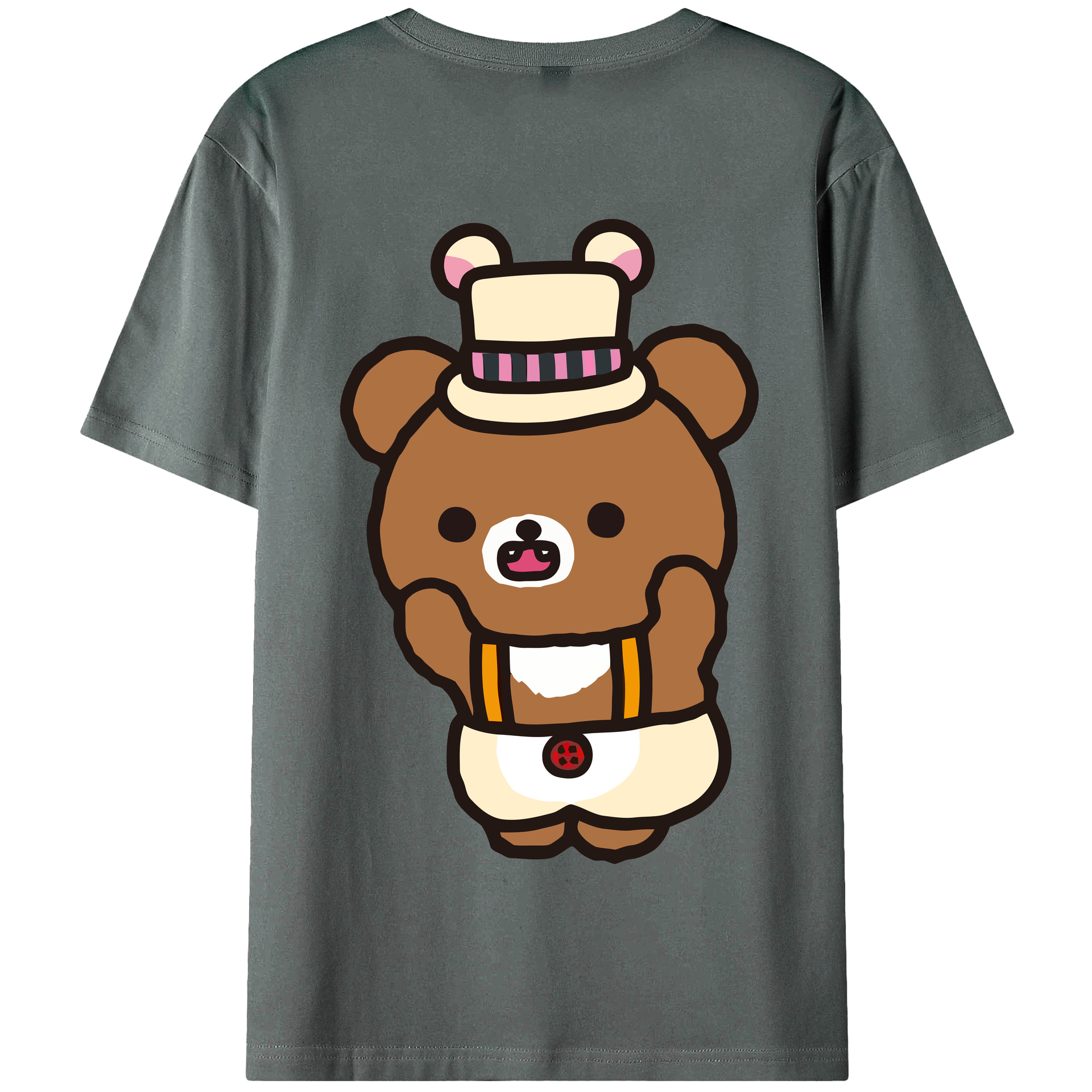 （画像用） リラックマ リラックマ キイロイトリ Rilakkuma Korilakkuma Kiiroitori 綿100％半袖Tシャツ（背面プリント）